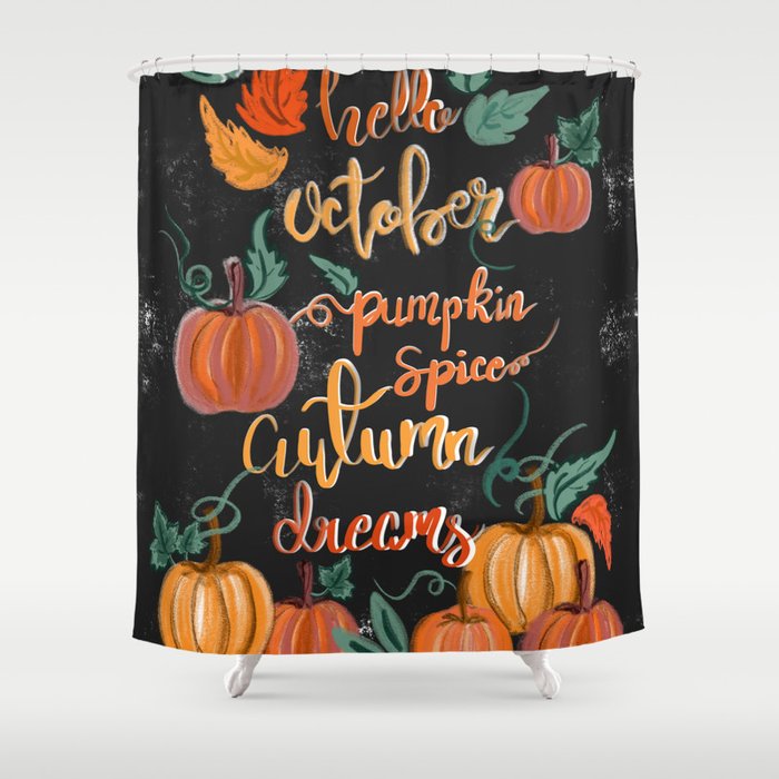 Hello October Shower Curtain