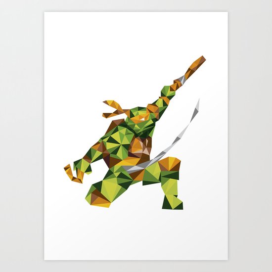 Nunchaku Turtle Art Print