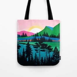 Colorful Mountain Sunrise Tote Bag