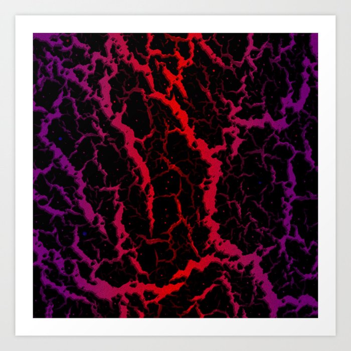 Cracked Space Lava - Purple/Red Art Print