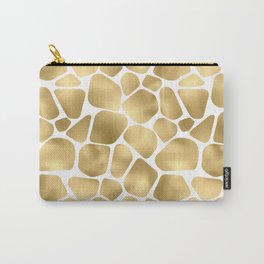 Glam Gold and White Giraffe Print Pattern Carry-All Pouch