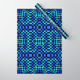 Bend Blue Boxes Wrapping Paper