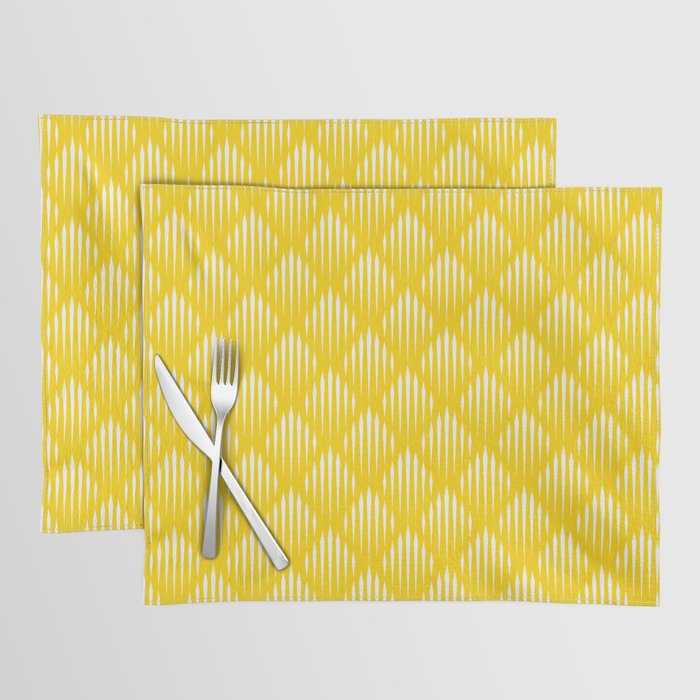 Yellow and White Abstract Pattern Placemat