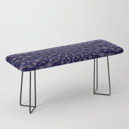 Radial Pattern In Blue and Pale Peach Bench