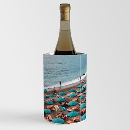 Italy Blue Maiori Beach And Umbrellas Wine Chiller