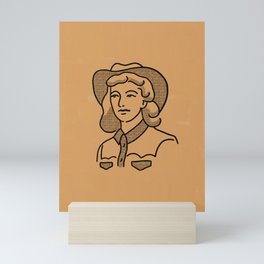 Cowgirl in Dusty Brown Mini Art Print
