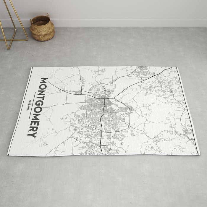Minimal City Maps Map Of Montgomery Alabama United States Rug By Valsymot Society6