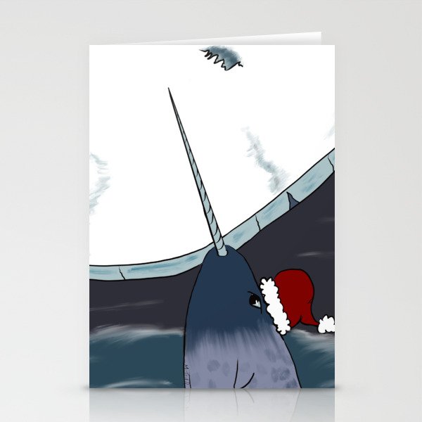 A Narwhal For Christmas Stationery Cards | Drawing, Digital, Narwhal, Christmas, Gift, Holiday, Narwhal-mugs, Narwhal-art, Narwhal-lovers, Narwhal-gift