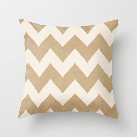 Biscotti & Vanilla - Beige Chevron Throw Pillow