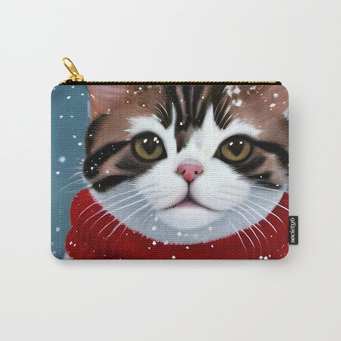 Christmas Sweater Cat Carry-All Pouch