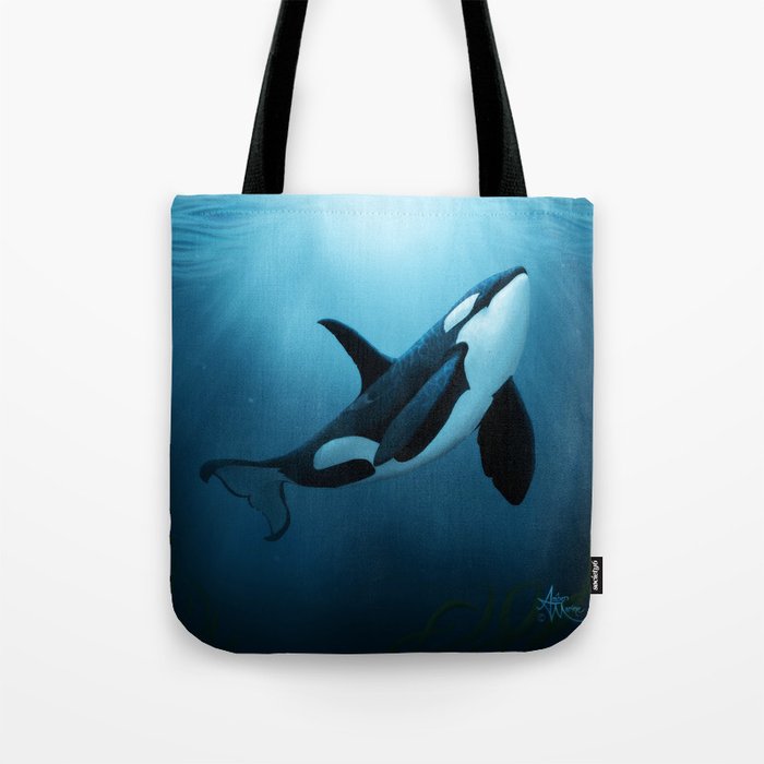 "The Dreamer" by Amber Marine ~ Orca / Killer Whale Art, (Copyright 2015) Tote Bag