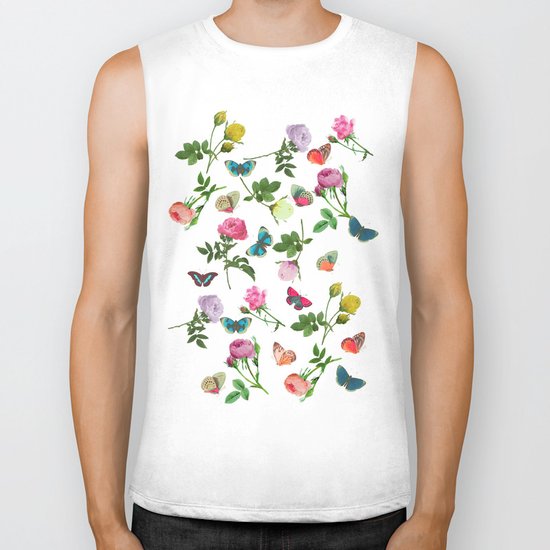 Las Rosas & Mariposas II Biker Tank