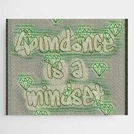Abundance is a Mindset Money Filter Green Jigsaw Puzzle