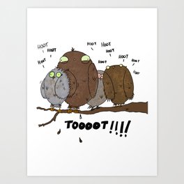 Hooty Tooty Owls Art Print