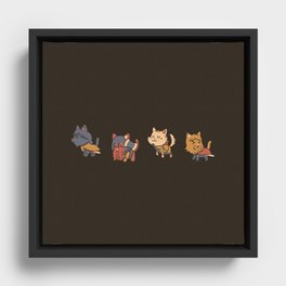 RPG Party Knight Dwarf Elf Warrior Cats by Tobe Fonseca Framed Canvas