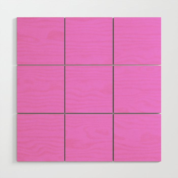 Light Fuchsia Pink Purple Solid Color Popular Hues Patternless Shades of Magenta Hex #f984ef Wood Wall Art