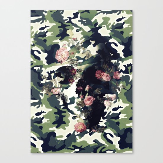 Camouflage Skull Canvas Print