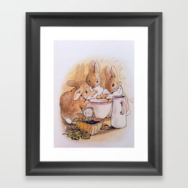 Rabbit group - Beatrix Potter Framed Art Print