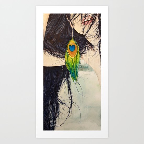 Feather Girl Art Print
