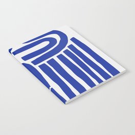 S and U Notebook | Curated, Blueart, Stripe, Boho, Bold, Graphicdesign, Pattern, Digital, Bluepattern, Acrylic 