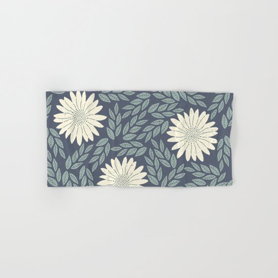 White flower retro pattern Hand & Bath Towel