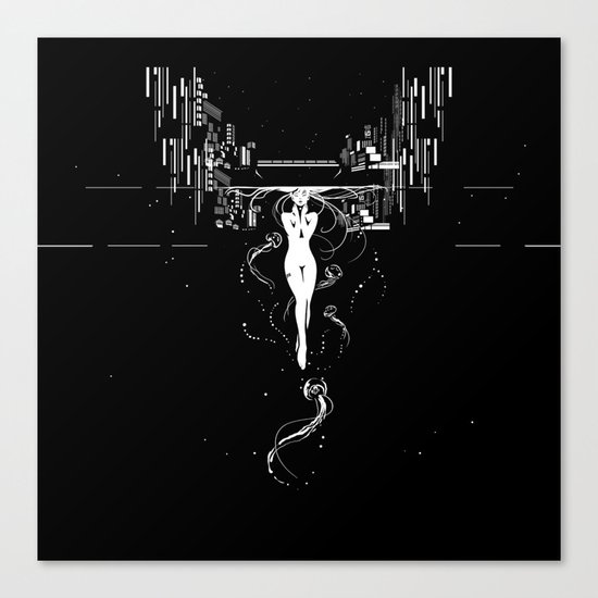 synchroniCity // (nude girl) Canvas Print