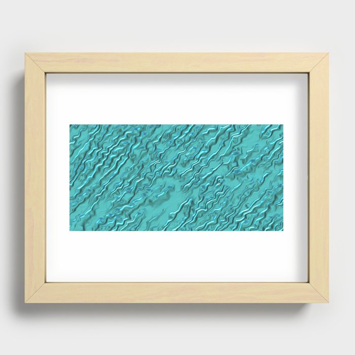 Luxury turquoise blue Recessed Framed Print