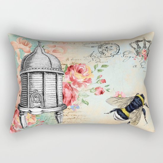 Vintage Flowers #19 Rectangular Pillow