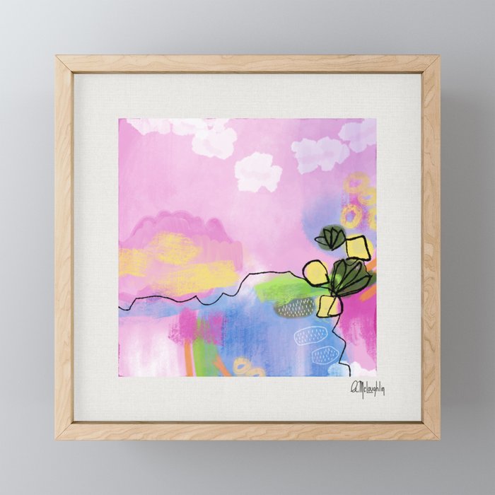 pink cloud abstract Framed Mini Art Print