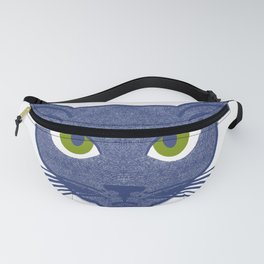 Retro Modern Periwinkle Cat White Fanny Pack