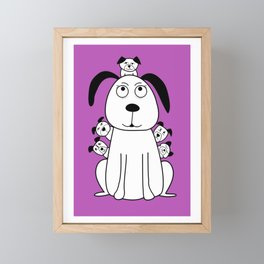 Mama dog with puppies Framed Mini Art Print