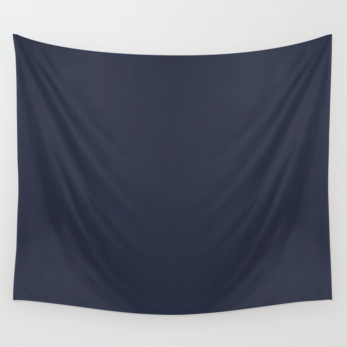 Dark Gray Blue Solid Color Pantone Black Iris 19-3921 TCX Shades of Black Hues Wall Tapestry