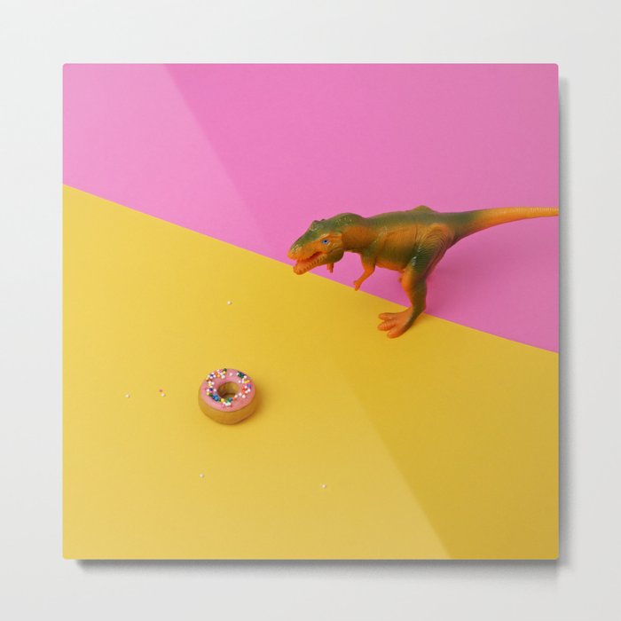 Dinos Like Donuts Metal Print