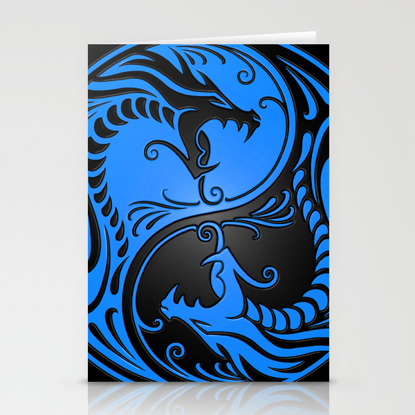 Blue And Black Yin Yang Dragons Stationery Cards By Jeffbartels Society6