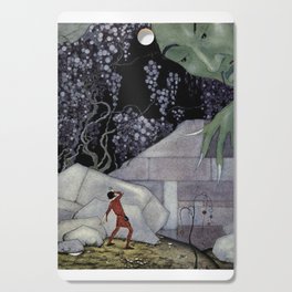 Old French Fairytales Gigant Green Face, a Man in The Forest Virginia Frances Sterrett Reproduction Cutting Board