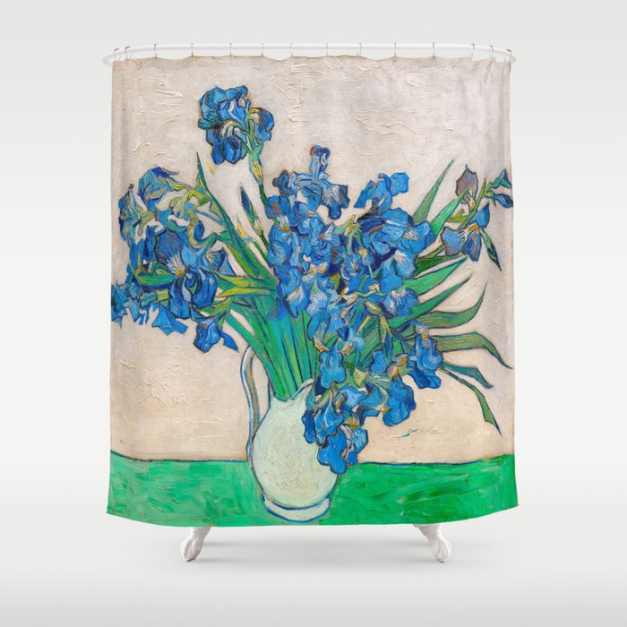 Irises By Vincent Van Gogh Oil Painting, Van Gogh Irises Shower Curtain