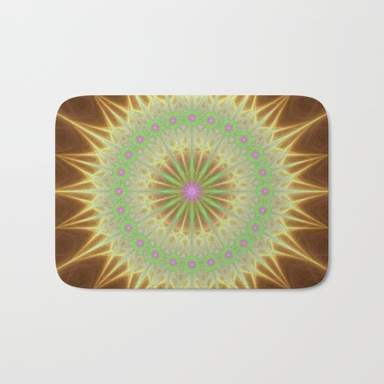 Fractal mandala sun Bath Mat