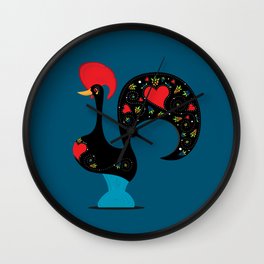 Portuguese Good Luck Rooster of Barcelos Wall Clock