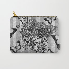 Lost and Found, floral owl with sugar skull Carry-All Pouch