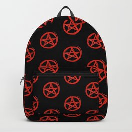 Hand Painted Watercolor Blood Red Pentagram Backpack