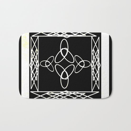 Celtic Deco Black and White Bath Mat