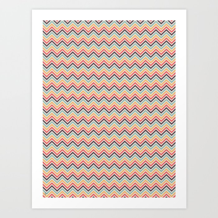 Mini Stripes - Retro Rainbow Art Print