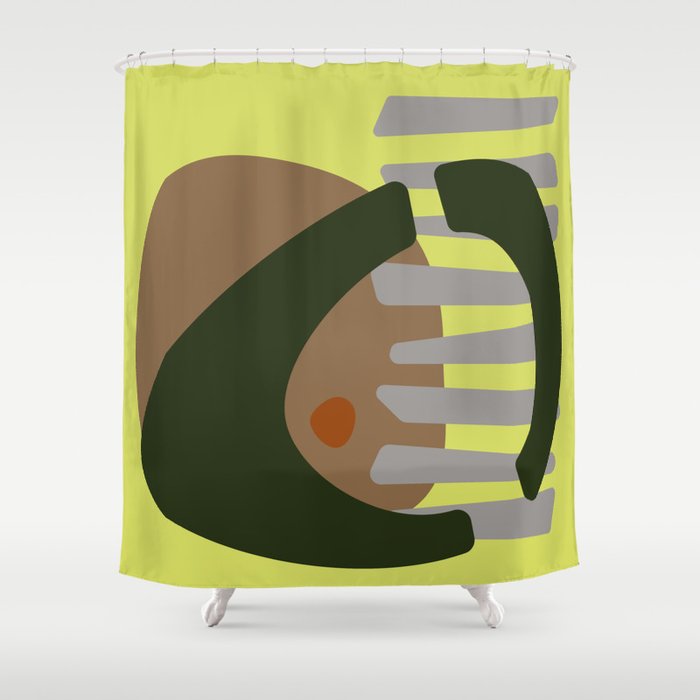 abstract artwork in green Shower Curtain