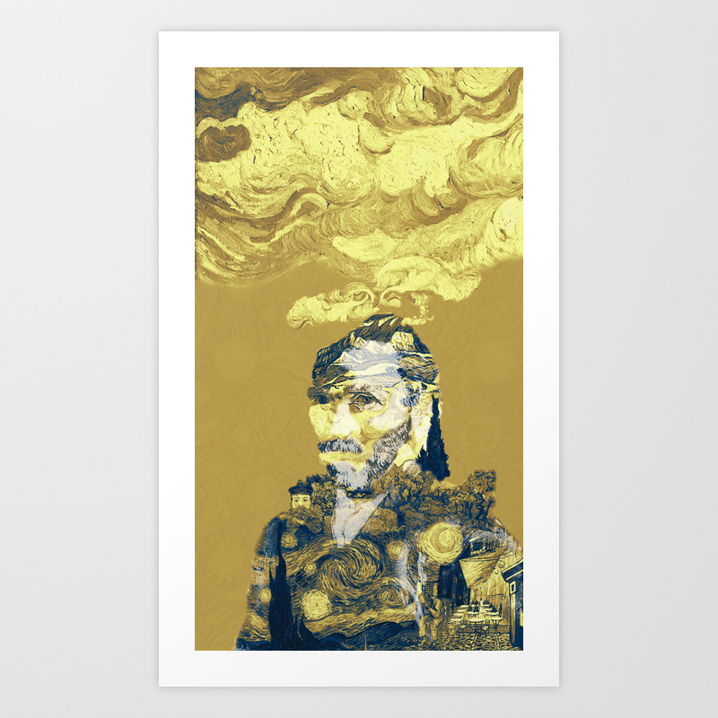 Van Gogh Head In The Clouds Art Print By Cinemaminimalist Society6