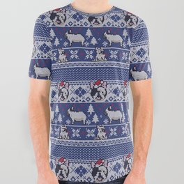 Christmas Frenchie All Over Graphic Tee