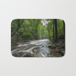 Appalachian Adventure - Ricketts Glen State Park Bath Mat | Illustration, Glen, Watercolor, Landscape, Summer, Mountains, Waterfall, Ricketts, Hiking, Adventure 