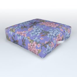 Plumbago flowers - purple Outdoor Floor Cushion