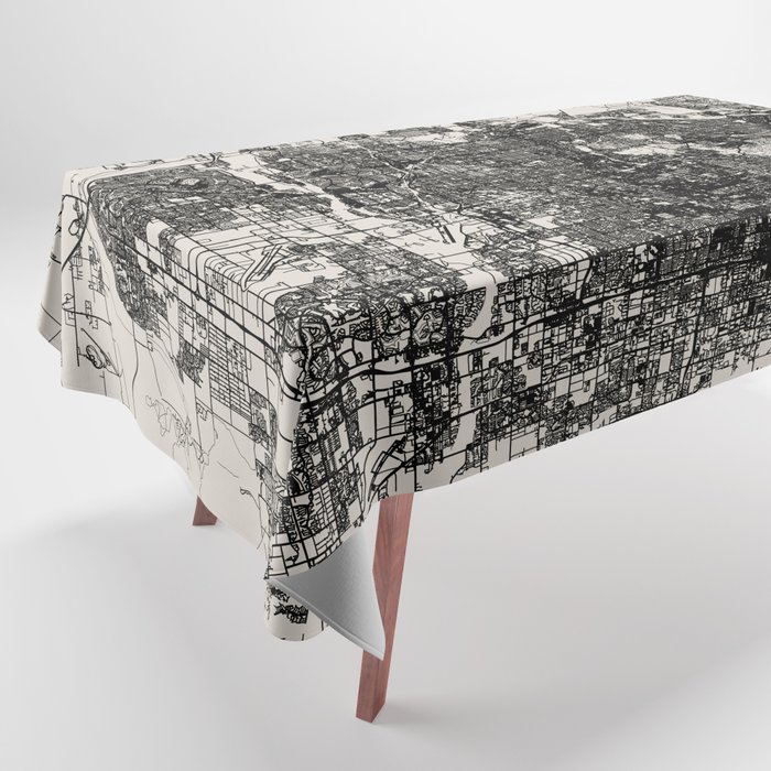 PHOENIX USA - black and white city map Tablecloth
