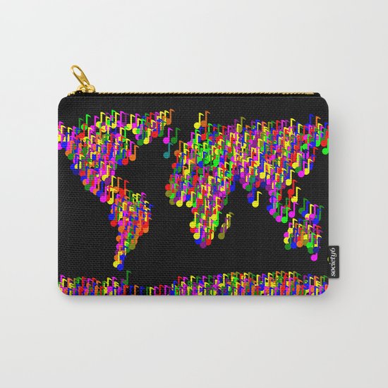 World Map Music Notes Carry-All Pouch