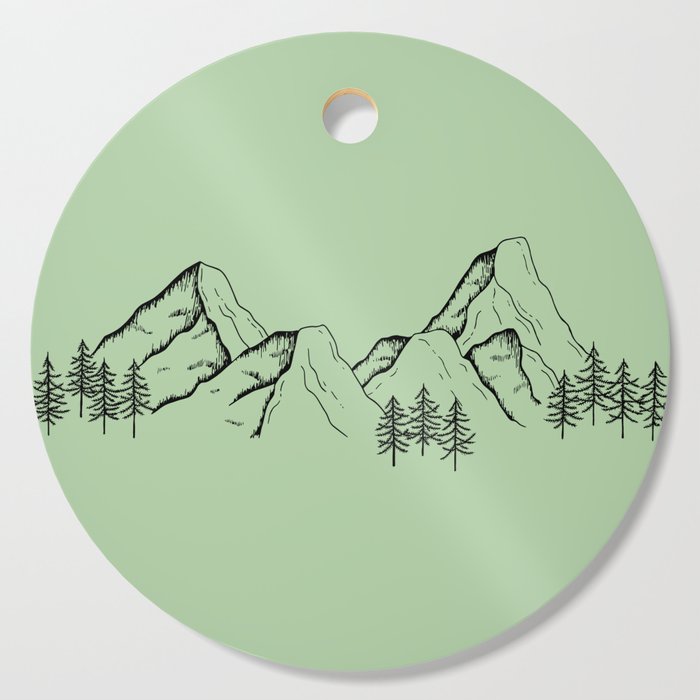 Spring - Trees And Mountains Cutting Board